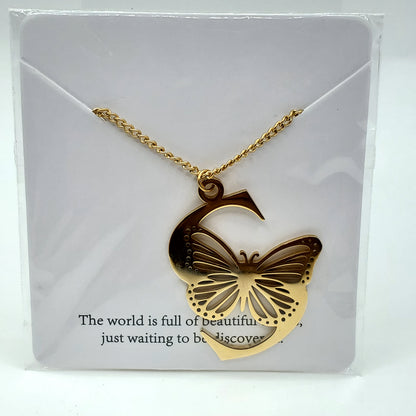 Butterfly 🦋 Initial Necklace