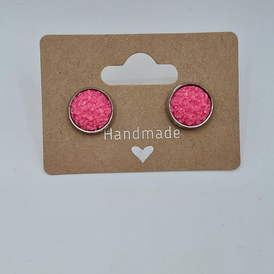 Fuzzy Circle Studs