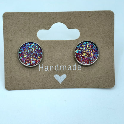 Fuzzy Circle Studs