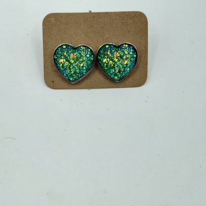 Fuzzy Heart Studs