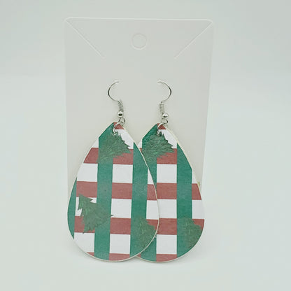 Christmas Faux Leather Earrings