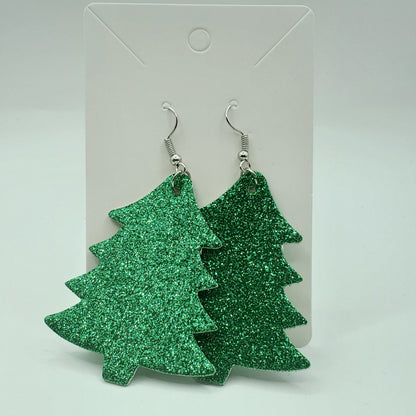 Christmas Faux Leather Earrings