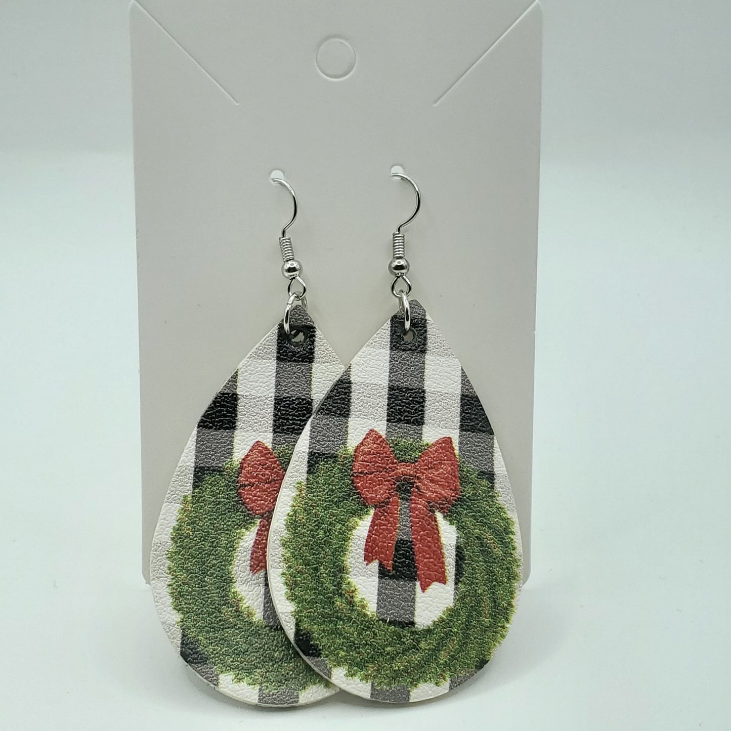 Christmas Faux Leather Earrings