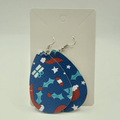 Christmas Faux Leather Earrings