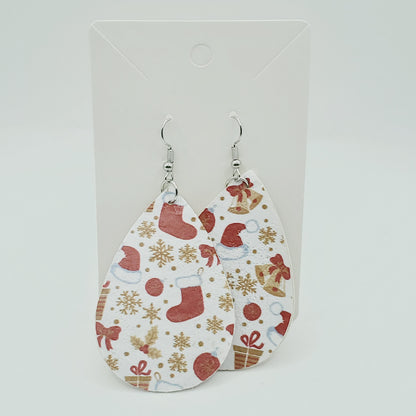 Christmas Faux Leather Earrings