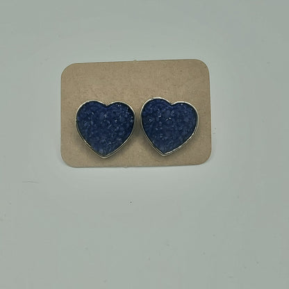 Fuzzy Heart Studs