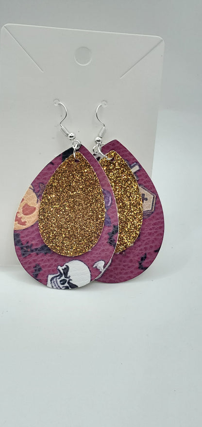 Halloween Faux Leather Earrings