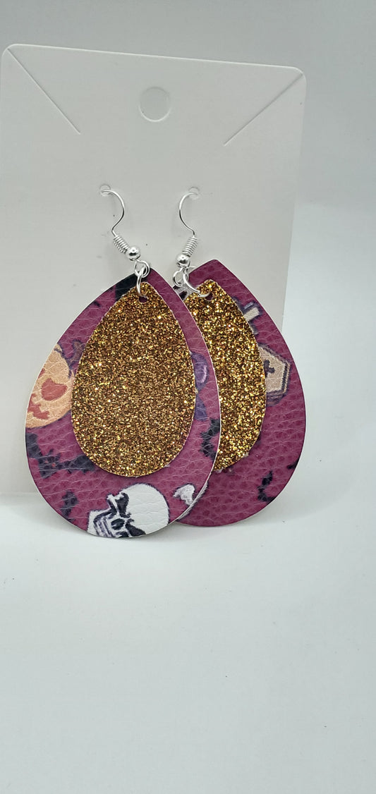 Halloween Faux Leather Earrings