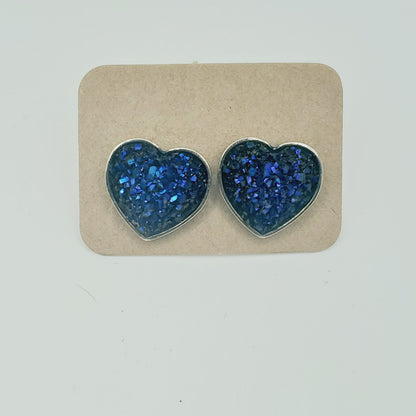 Fuzzy Heart Studs