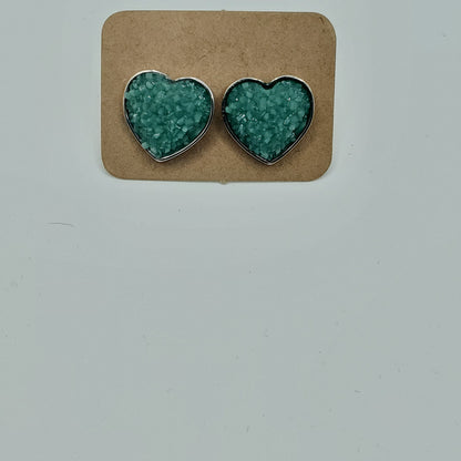 Fuzzy Heart Studs