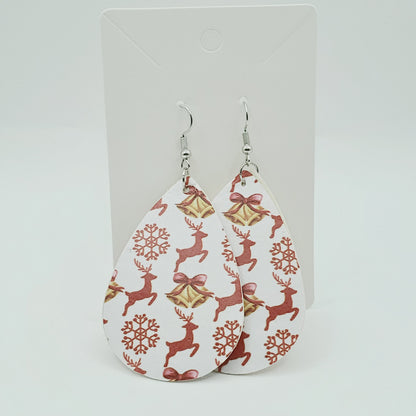 Christmas Faux Leather Earrings