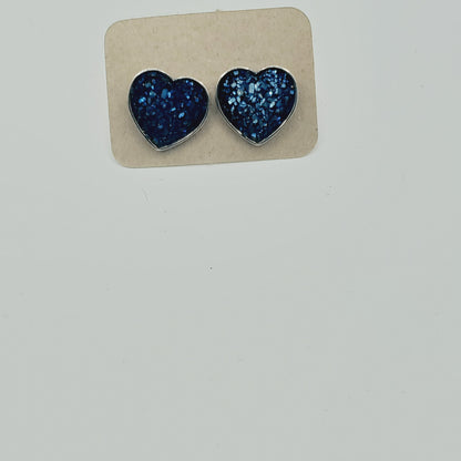 Fuzzy Heart Studs