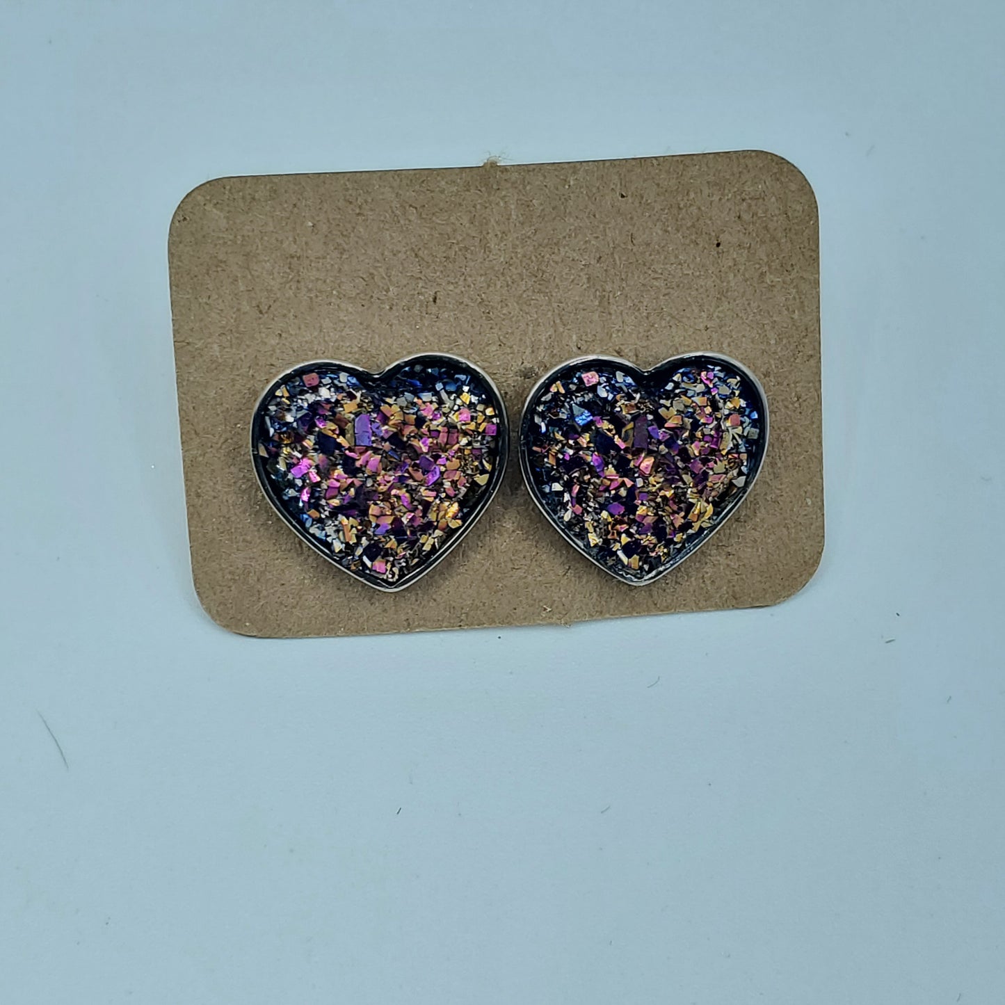 Fuzzy Heart Studs