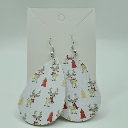 Christmas Faux Leather Earrings