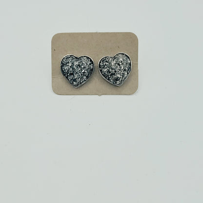 Fuzzy Heart Studs