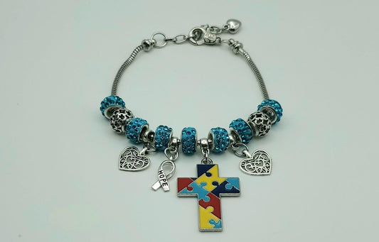 Autism Awareness Charm Bracelet(Silver)