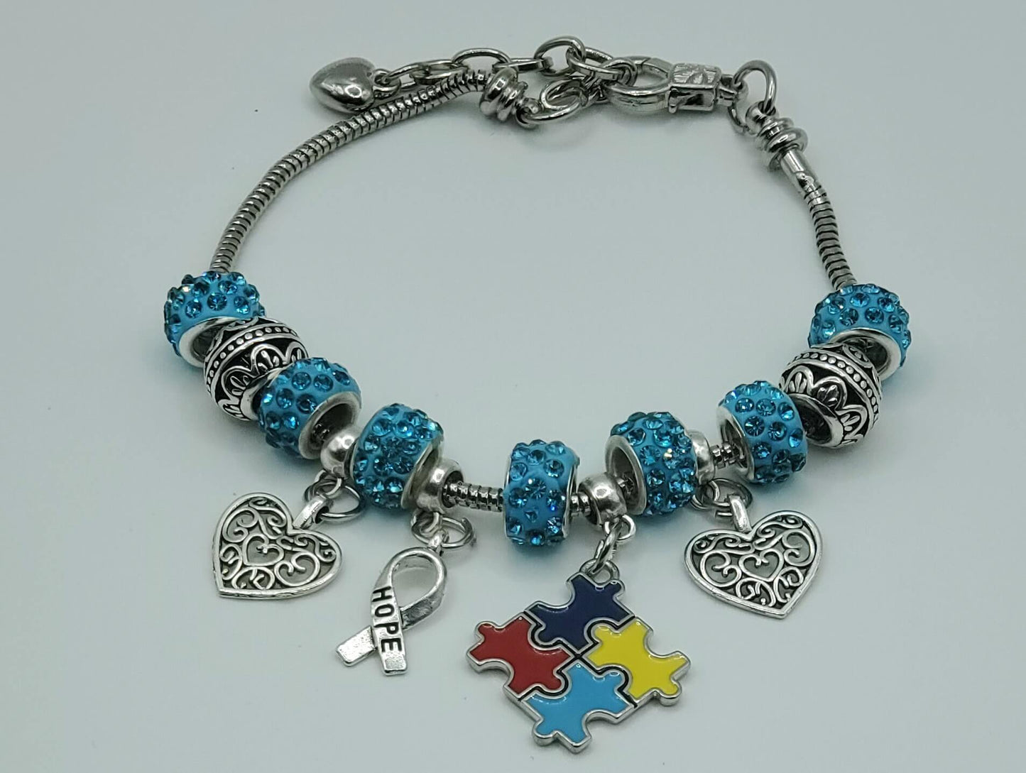 Autism Awareness Charm Bracelet(Silver)