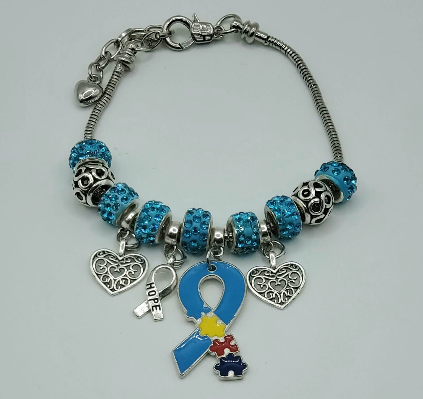 Autism Awareness Charm Bracelet(Silver)