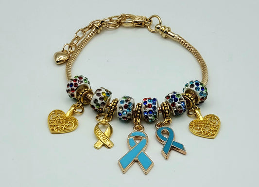 Autism Awareness charm Bracelets ( Gold)