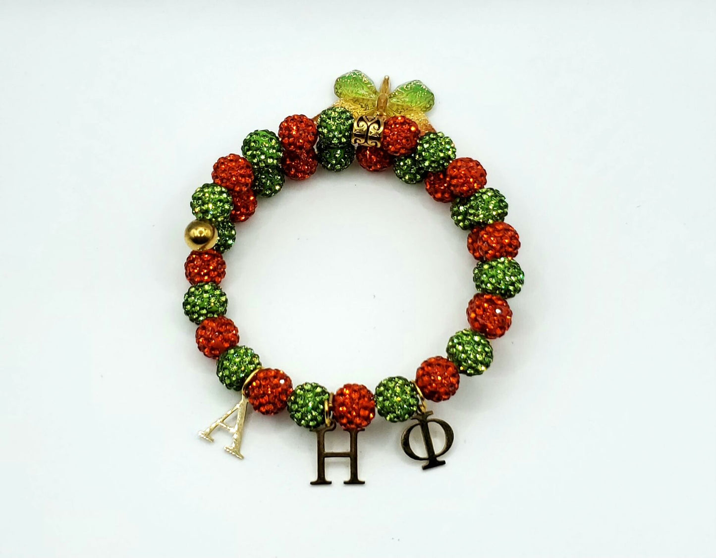 Alpha Eta Phi Crystal Pave Double Layer Bracelet