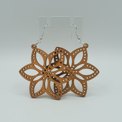 Golden Wooden Earrings