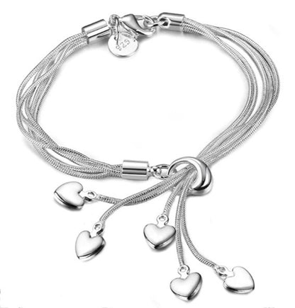 Sterling Silver 925 Five Line Chain Bracelets